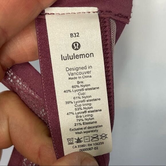 Lululemon Awake To Lace Bra Plumful/Smoky Blush Minimal Seams Molded Cups Sz 32B - Picture 7 of 9